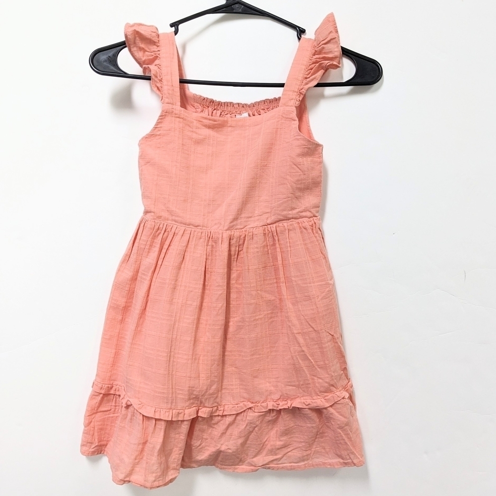 GAP Girls Swiss Dot Flutter Sleeves Peach Dress